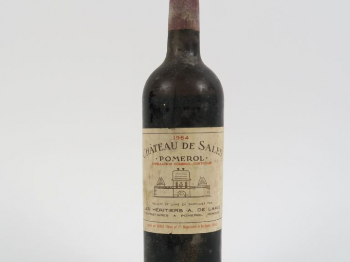 1 BOUTEILLE CHÂTEAU DE SALES POMEROL - 1964 - VIDANGE/CAPS CORRODÉE
