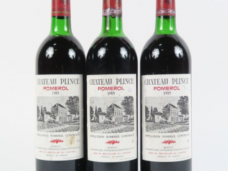 Vente aux enchères 3 BOUTEILLES CHÂTEAU PLINCE POMEROL - 1985 - 1 LB/2 HEP