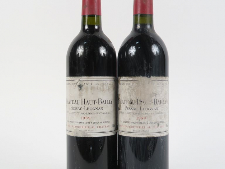 2 BOUTEILLES CHÂTEAU HAUT BAILLY GCC GCC GRAVES - 1989 - BG/EA