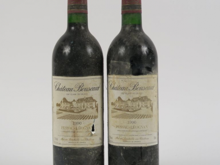 2 BOUTEILLES CHÂTEAU BOUSCAUT CC GRAVES - 1990 - BG/BS/1 ELA