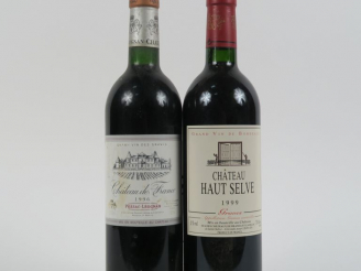 Vente aux enchères 2 BOUTEILLES GRAVES : 1 CHÂTEAU HAUT SELVE 1999 - 1 CHÂTEAU DE France 