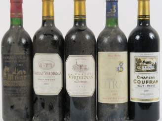 Vente aux enchères 5 BOUTEILLES CB HAUT MÉDOC : 1 CHÂTEAU CITRAN 1991 BG - 1 CHÂTEAU COUF