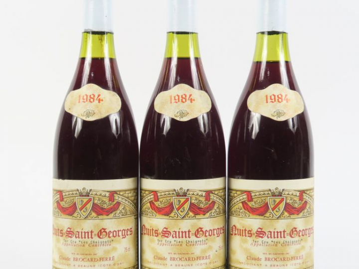 3 BOUTEILLES NUITS ST GEORGES 1er CRU 'LES CHAIGNOTS' CLAUDE BROCARD F