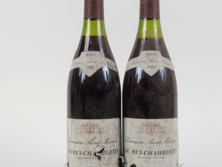 2 BOUTEILLES GEVREY CHAMBERTIN DEMEURE SAINT MARTIN - 1989 - ELA/BS