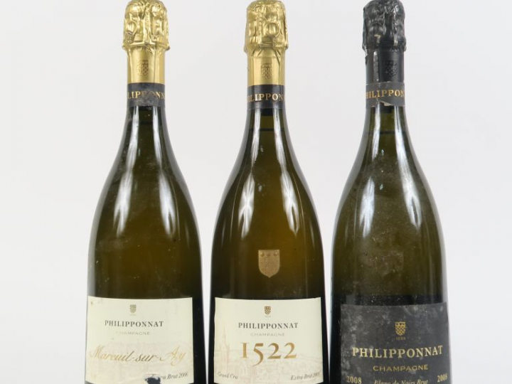 3 BOUTEILLE CHAMPAGNE PHILIPPONNAT : 1 MAREUIL SUR AY 2006 - 1 BLANC D