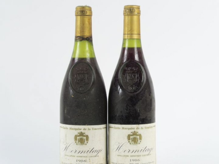 2 BOUTEILLES HERMITAGE 'CUVÉE MARQUISE DE LA TOURETTE' DELAS - 1986 - 