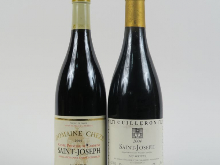 2 BOUTEILLES SAINT JOSEPH 2004 : 1 'LES SERINES' CUILLERON - 1 'CUVÉE 