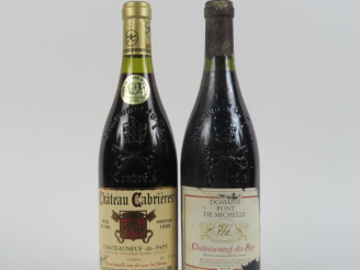 Vente aux enchères 2 BOUTEILLES CHATEAUNEUF DU PAPE : 1 CHÂTEAU CABRIÈRES 'TÊTE DE CRU' 1