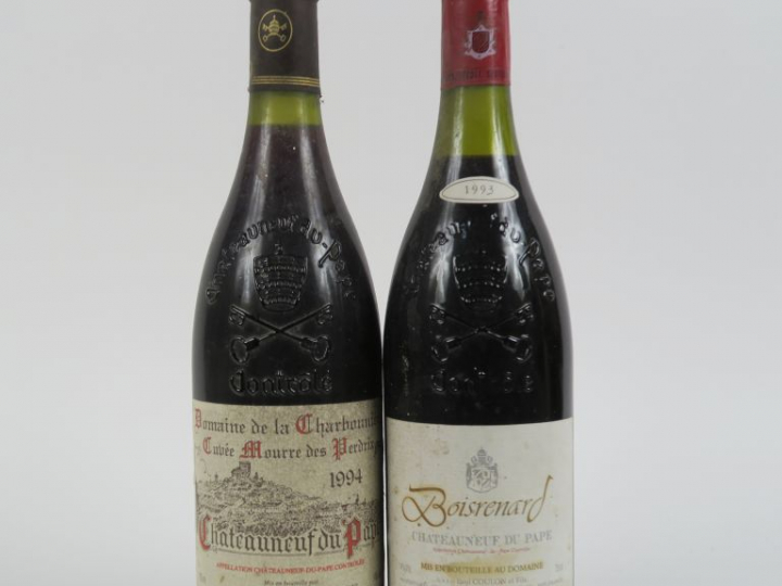 2 BOUTEILLES CHATEAUNEUF DU PAPE: 1 DOMAINE DE LA CHARBONNIÈRE 'CUVÉE 