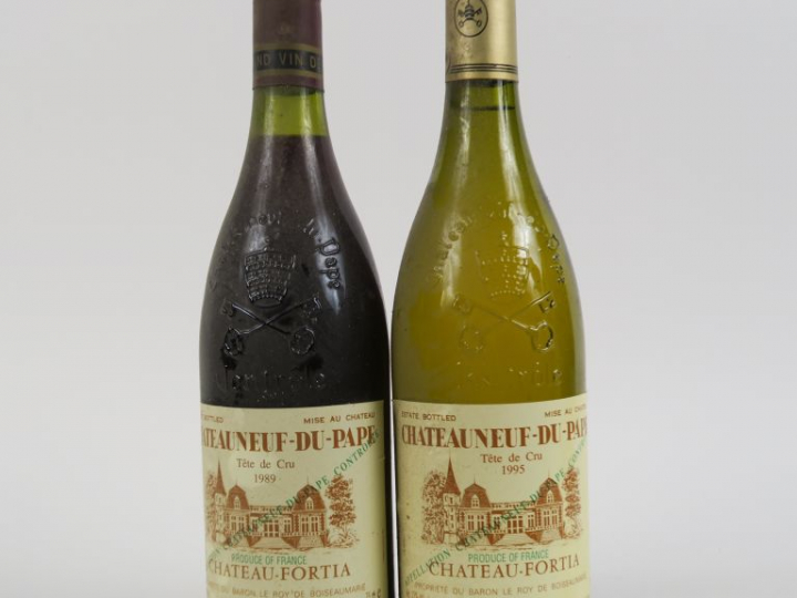 2 BOUTEILLES CHATEAUNEUF DU PAPE CHÂTEAU FORTIA 'TÊTE DE CRU' : 1 BLAN