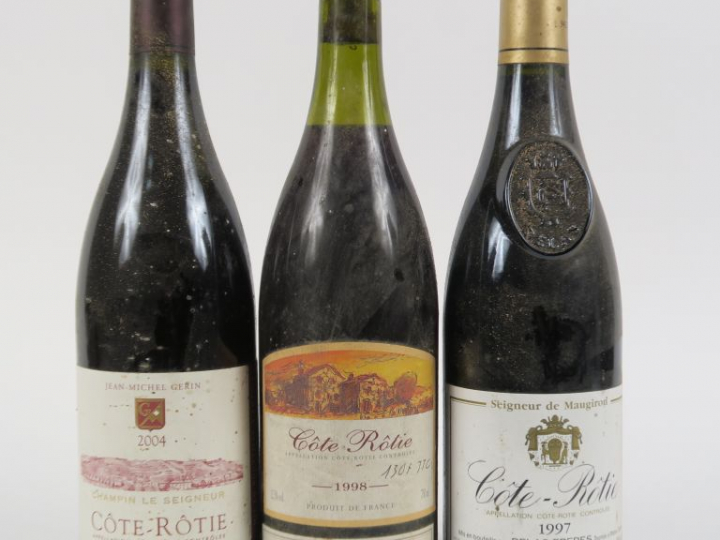 3 BOUTEILLES CÔTE ROTIE : 1 PIERRE GAILLARD 1998 CAPS ABSENTE - 1 'CHA