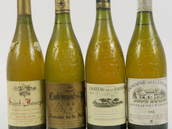 4 BOUTEILLES VALLÉE DU RHÔNE BLANC : 1 SAINT JOSEPH BLANC NM/BLS - 1 C