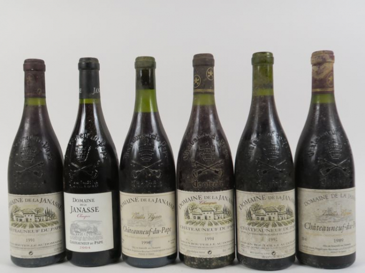 6 BOUTEILLES CHATEAUNEUF DU PAPE DOMAINE DE LA JANASSE BLS : 1 'VIEILL
