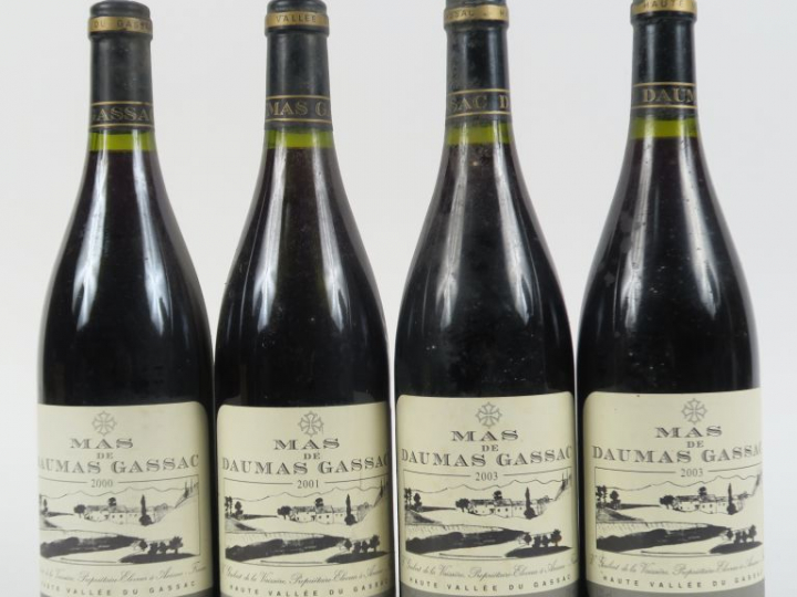 4 BOUTEILLES MAS DE DAUMAS GASSAC : 1 de 2000 - 1 de 2001 - 2 de 2003
