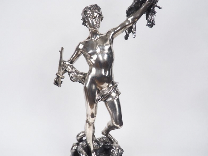 Alfred Désiré LANSON "Jason et la toison d'or". Sculpture en argent, p
