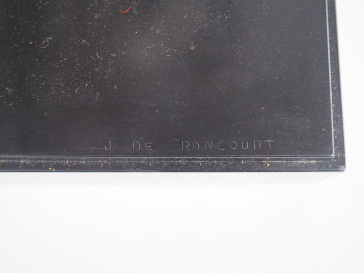 Jean de RONCOURT "Le guetteur". Sculpture en régule à patine verte sur