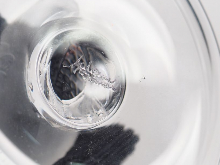 LALIQUE France. Paire de presse papiers en verre sablé à décor de moin