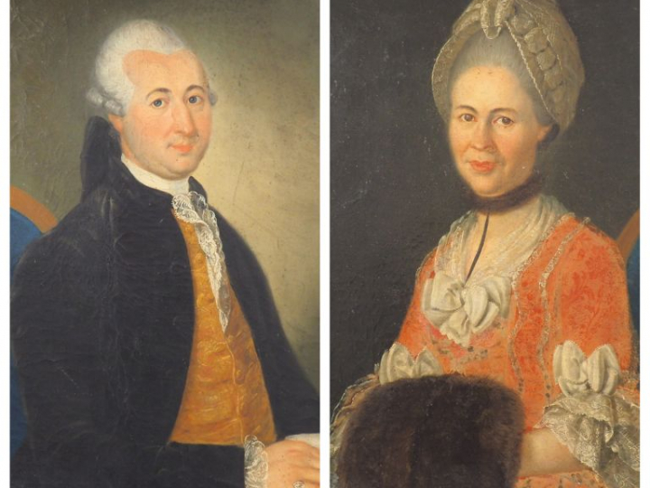Ecole française XVIIIème. "portraits de monsieur et de madame". Paire 