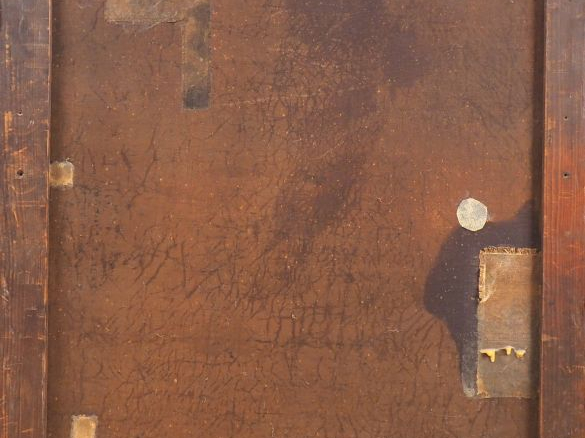 Ecole française XIXème.  "Portrait d'homme à la lavallière bleue". Hui