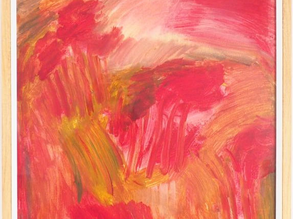 T'ANG Haywen. "Composition abstraite". Gouache sur papier signée en ba