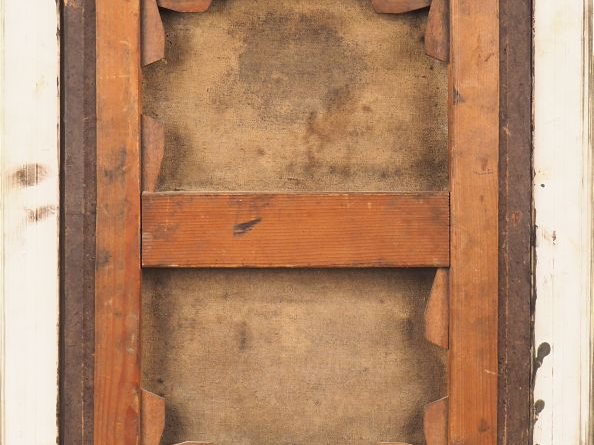 Ecole orientaliste XIXème. "Arabe et personnages". Equisse, huile sur 