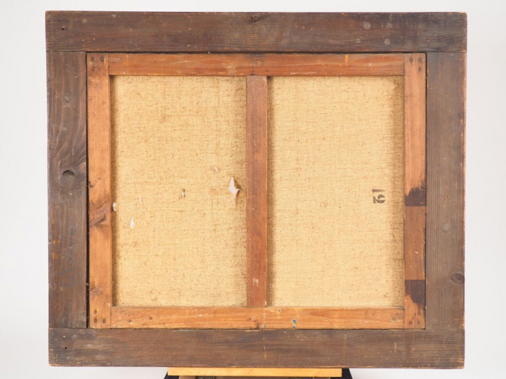 Ecole française fin XIXème début XXème. "Nature morte aux oranges". Hu