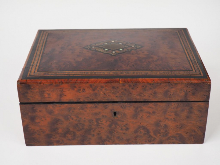 Coffret Napoléon III en marqueterie Boulle. (petits manques et acciden