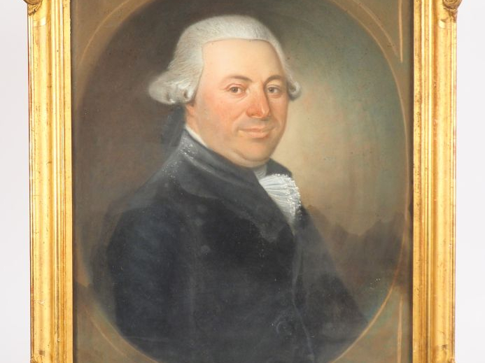 Ecole française fin XVIIIème début XIXème "Portrait de gentilhomme". P