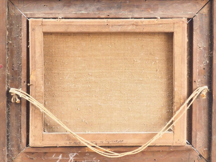 Ecole française XIXème. "Paysage".  Huile sur toile. Dim. 31 x 39 cm