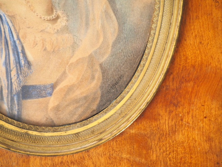 LAGRENEE. "Portrait d'une mariée". Dessin signé en bas à droite. Dim. 