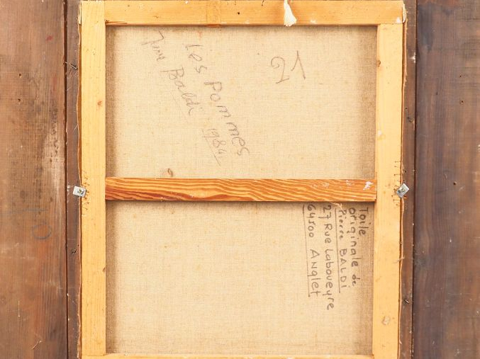 Pierre BALDI. "Nature morte" Huile sur toile, signée en bas à droite. 