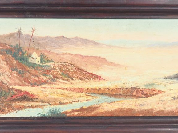 J. DARLEY  "paysage d'Afrique du Nord Huile sur toile signée en bas à 