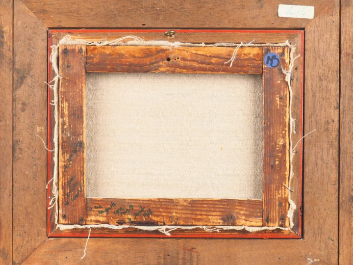 TERECHCOVITCH.  "Rue animée". Huile sur toile, signée en bas à droite.