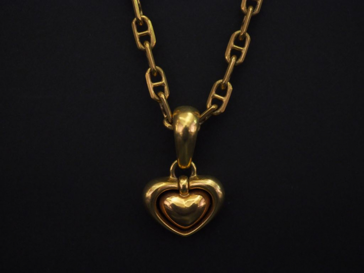CHIMENTO Collier souple en or jaune, maille marine, orné d’un pendenti