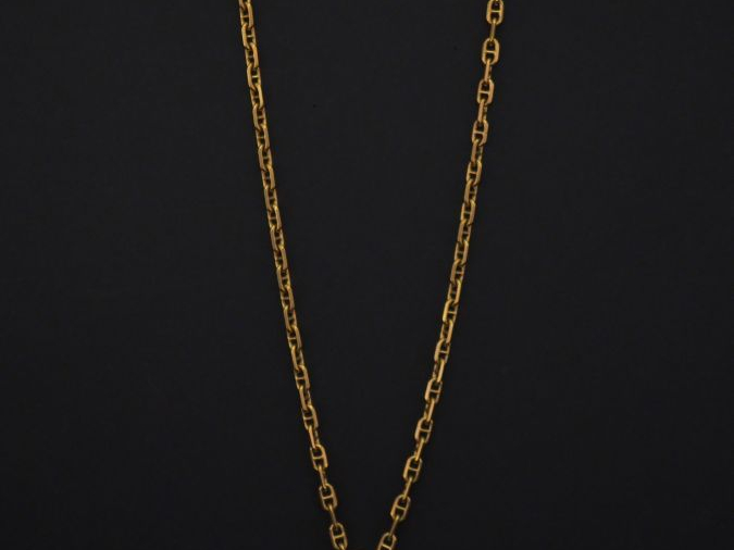 CHIMENTO Collier souple en or jaune, maille marine, orné d’un pendenti