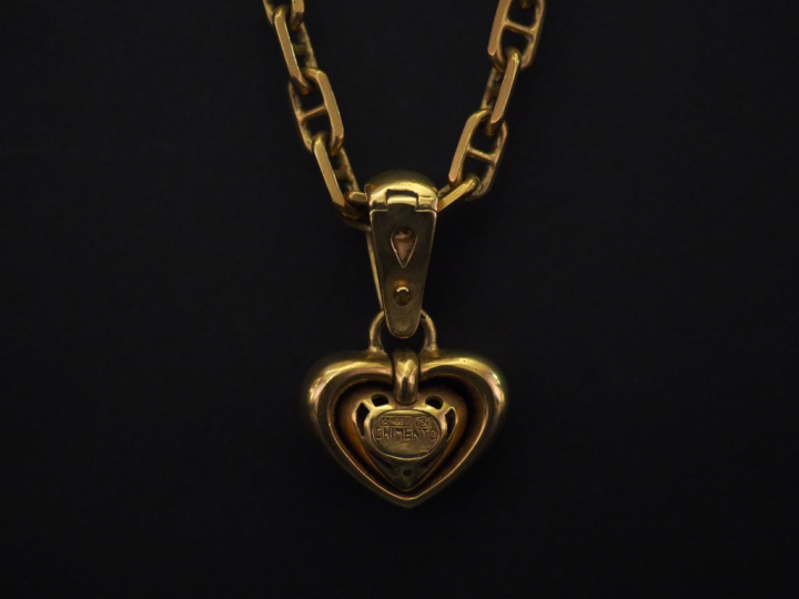 CHIMENTO Collier souple en or jaune, maille marine, orné d’un pendenti