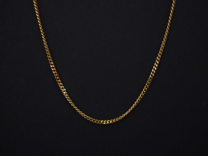 Chaine en or jaune, maille gourmette.  Long. 40,5 cm Poids. 4,28 g