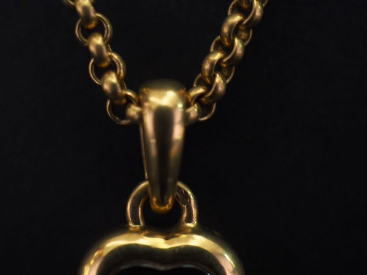 CHOPARD, Happy Diamond Chaine en or jaune, maille forçat et son penden
