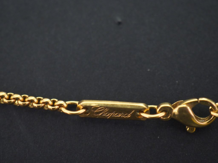 CHOPARD, Happy Diamond Chaine en or jaune, maille forçat et son penden
