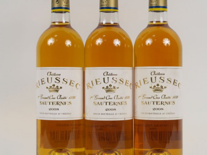 3 BOUTEILLES CHÂTEAU RIEUSSEC 1er CC SAUTERNES - 2008