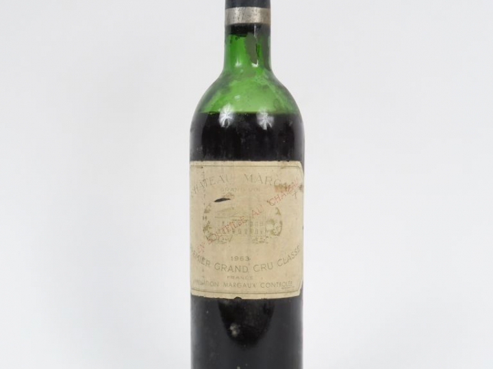1 BOUTEILLE CHÂTEAU MARGAUX 1er GCC MARGAUX - 1963 - BEP-VIDANGE/EF