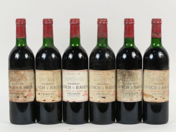 6 BOUTEILLES CHÂTEAU LYNCH BAGES GCC PAUILLAC - 1985 - 3 LB/2 LB-HEP/1