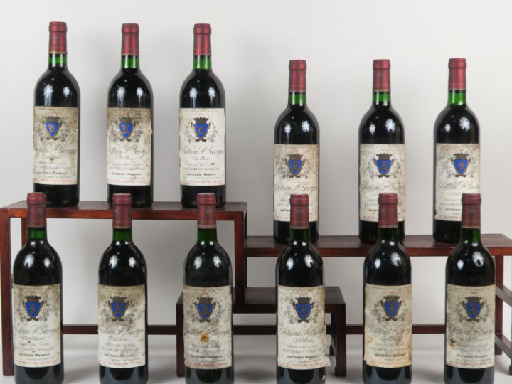 12 BOUTEILLES CHÂTEAU ST GEORGES GCC ST EMILION - 1985 - BG/ET