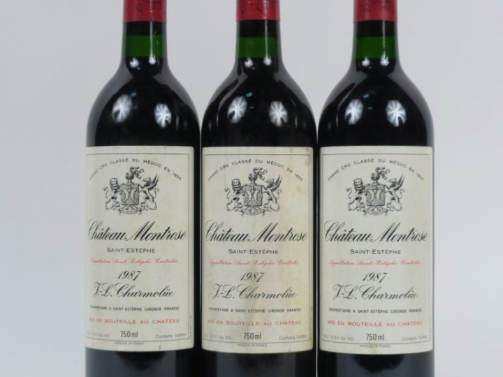 3 BOUTEILLES CHÂTEAU MONTROSE GCC ST ESTEPHE - 1987 - BG