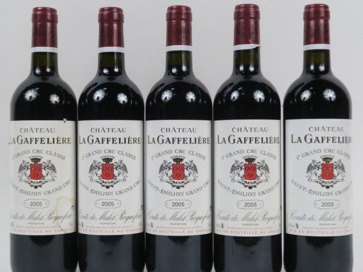 5 BOUTEILES CHÂTEAU LA GAFFELIERE 1er GCC ST EMILION - 2005