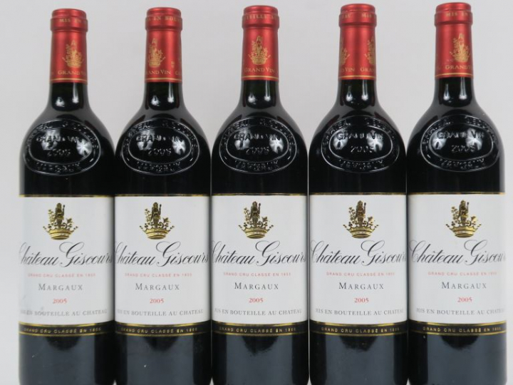 5 BOUTEILLES CHÂTEAU GISCOURS GCC MARGAUX - 2005