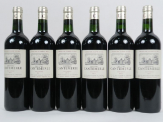 Vente aux enchères 6 BOUTEILLES CHÂTEAU CANTEMERLE GCC HAUT MEDOC -2011