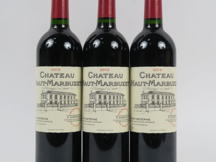 3 BOUTEILLES CHÂTEAU HAUT MARBUZET ST ESTEPHE - 2012