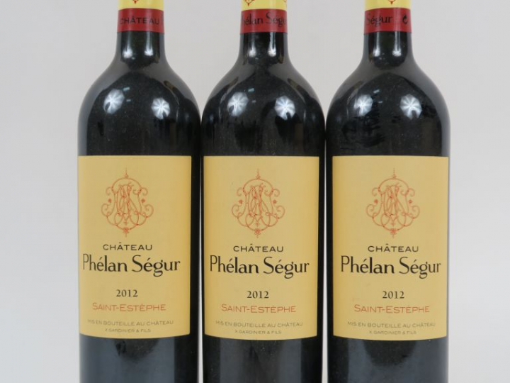 3 BOUTEILLES CHÂTEAU PHELAN SEGUR ST ESTEPHE - 2012