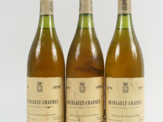 Vente aux enchères 3 BOUTEILLES MEURSAULT 1er CRU CHARMES DOMAINE COMTES DE LAFON - 1979 